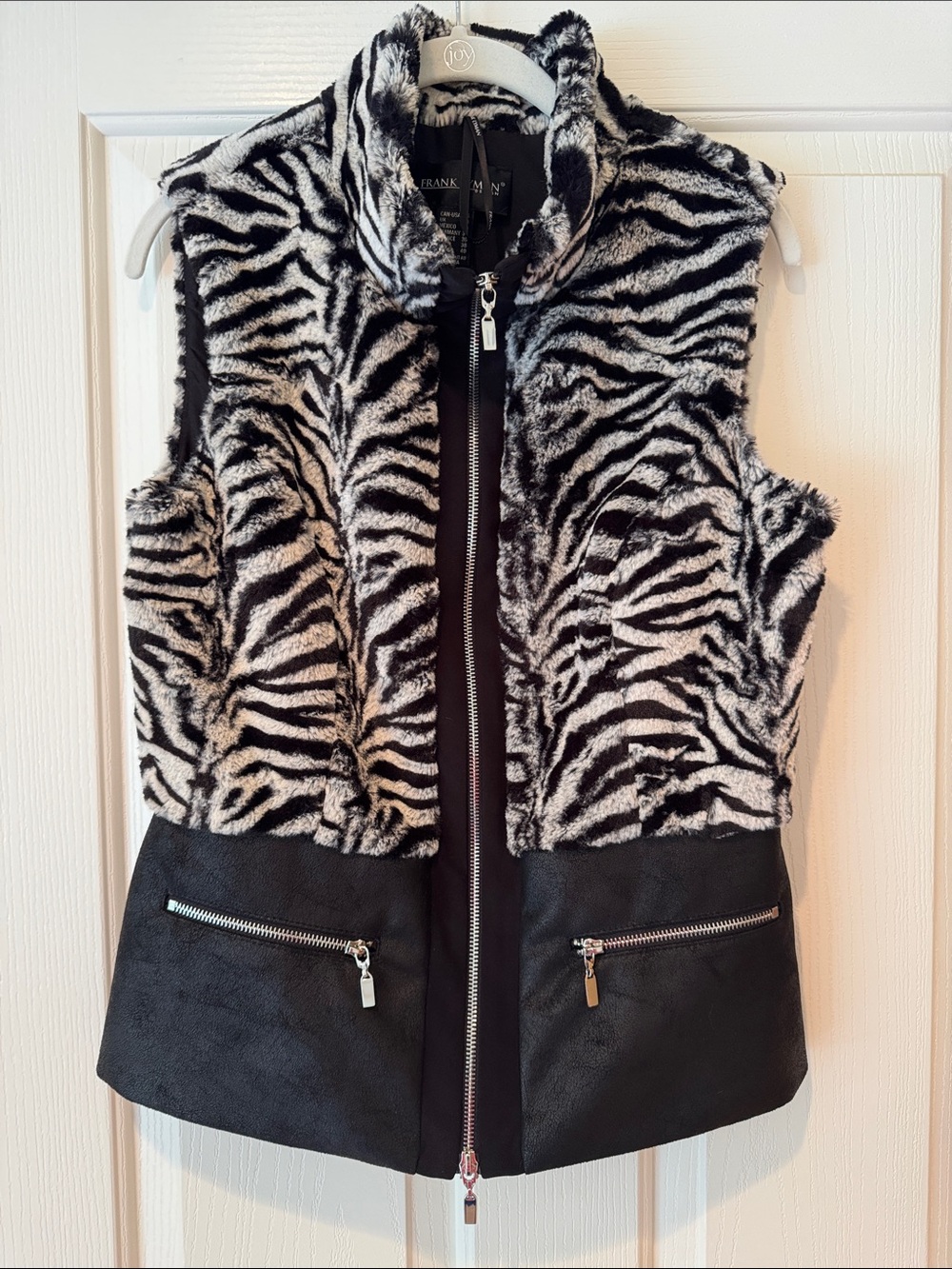 Frank Lyman Design Zebra Fur Vest